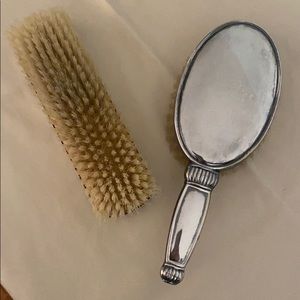 OVAL Silver Bristle Brush